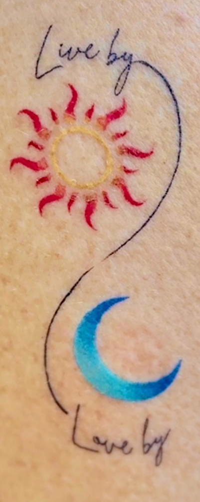 Tattoo schematic — sun and moon — Fig. 2
